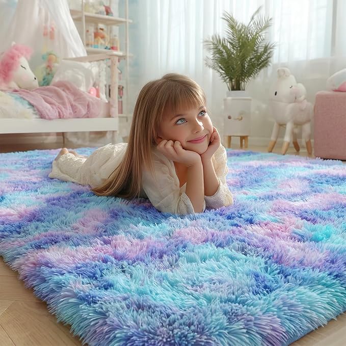 PAGISOFE Adorable Furry Rainbow Rugs - Image 2