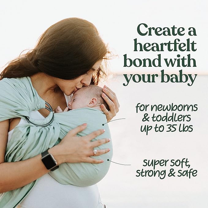 Nalakai Luxury Ring Sling Baby Carrier, Soft Linen Blend Baby Sling, Baby Wrap, Wear Your Little One Close to Your Heart, Comfort, Style