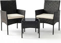 Sweetcrispy 3 Piece Patio Furniture Set, All-Weather Outdoor Wicker Bistro Set by Sweetcrispy