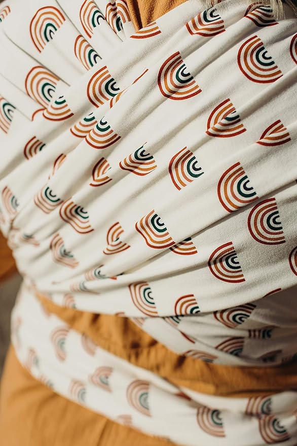 Boba Baby Wrap Carrier – Original Baby Sling Carrier for Newborns (7–35 lbs), Soft, Secure, Hands-Free & Ergonomic, Ideal for Comfortable Bonding, New Parents (Serenity Rainbow)