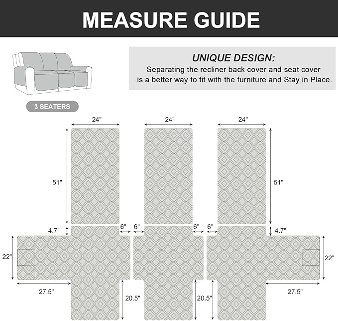 Genina Waterproof Reclining Couch Cover - Image 5