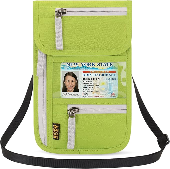 Neck Wallet Lightweight RFID Blocking Waterproof Travel Pouch for Women Men