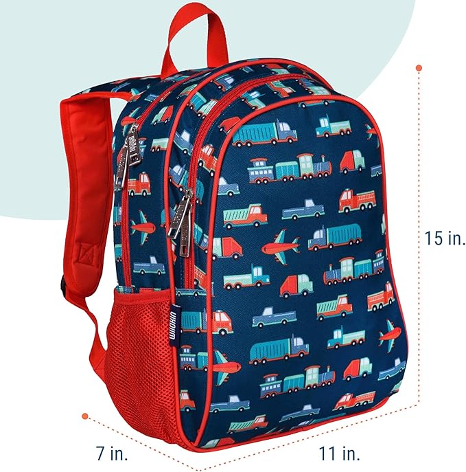 Wildkin 15-inch Kids Backpack – Durable, Padded, Adjustable for School & Travel - Transportation