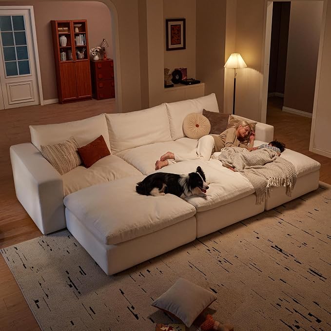 Cloud Couch Sectional 113.8'' Oversized Modular Deep Seat Sofa U Shaped Comfy - Image 8
