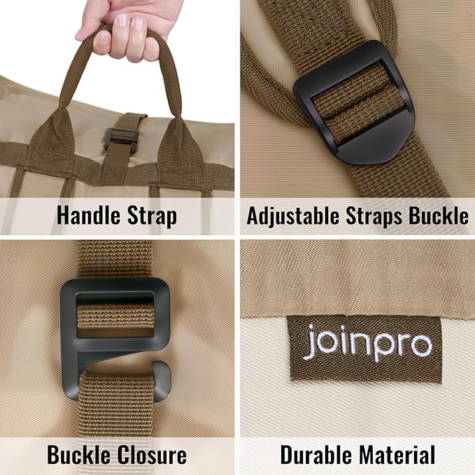 Laundry Bag Backpack, 125L Extra Large Travel with Shoulder Straps, Adjustable & Extendable Design, Laundry Hamper Bag with 3 Pockets for Laundromat, College, Travel, Camping (Brown)