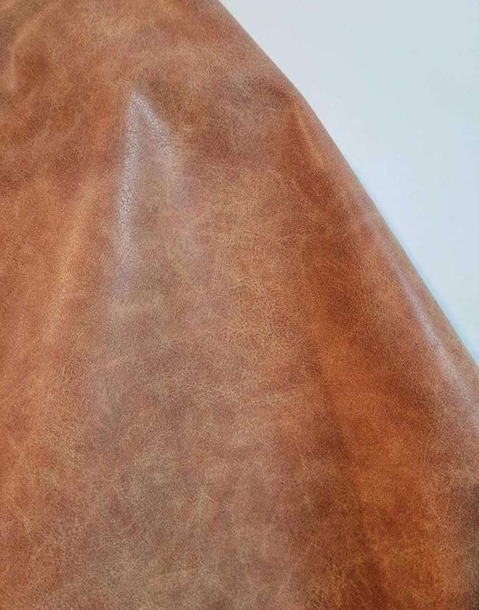 Blonde Distressed Soft Faux Leather Fabric PU Leather by The Yard Synthetic - Image 3