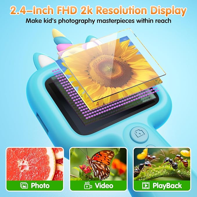 Pocket Microscope for Kids, 2.4" Screen 600X Portable Digital Microscope Handheld, STEM Educational Science Kit Toys for Age 3 4 5 6 7 8 9 10 11 12 13 Years Old Kids Christmas Birthday Gifts