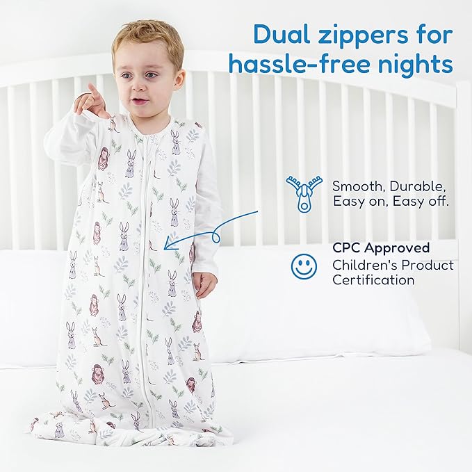 TotAha Toddler Quilted Sleep Sack 1.0 TOG for 2T-3T-4T, Soft Warm Wearable Blanket Baby Sleep Bag with 2-Way Safe Zippers,Premium Winter Extra Large Sleeping Sacks