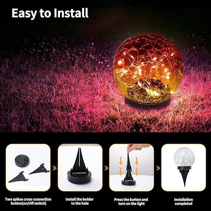 JKIMK Solar Globe Lights Outdoor Waterproof-Solar Balls - Image 4