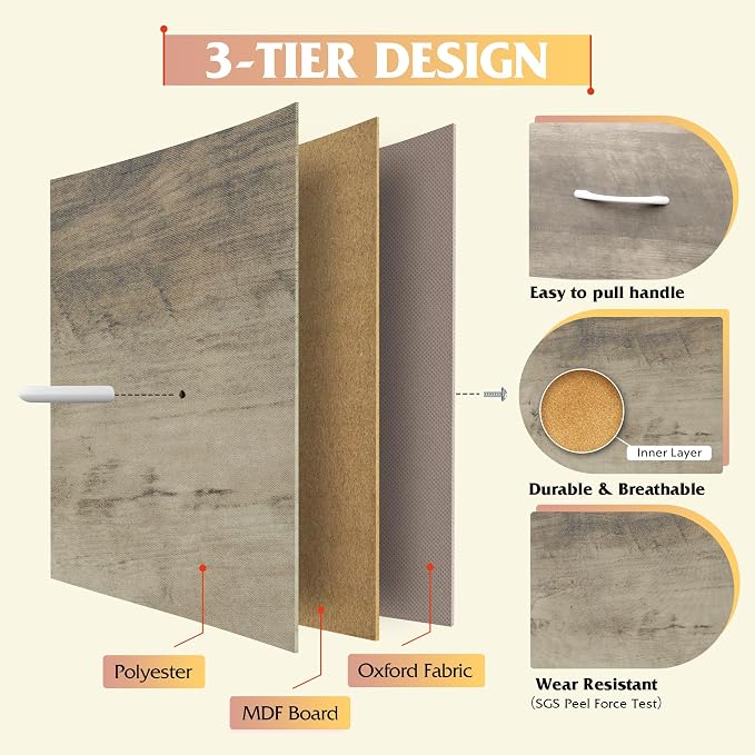 WLIVE Fabric Dresser for Bedroom, Tall Dresser - Image 6