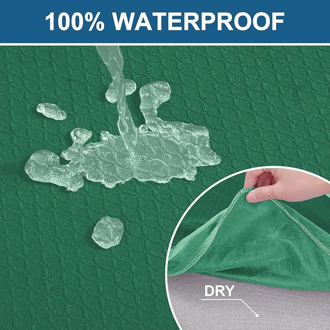Smiry Waterproof Seat Covers for Dining Room Chairs Set of 4, Stretch Jacquard - Image 3
