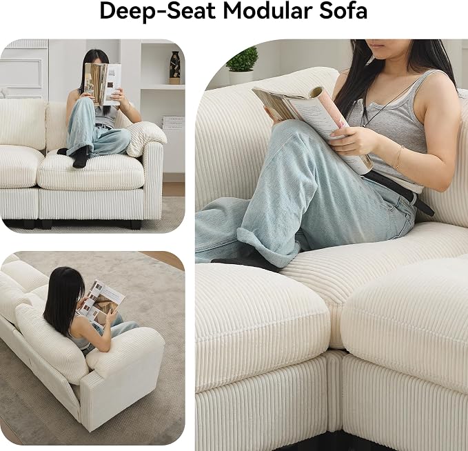 61'' Modular Loveseat Sofa, Extra Deep Seat Cloud Couch - Image 4
