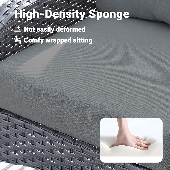 ovios 2-Piece Patio Furniture Set, Outdoor Wicker Sofa - Image 6