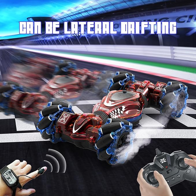 Remote Control Gesture Sensor Toy Cars Drift Twist Car 360° Rotate Off-Road Vehicle with Light Music for 6 7 8 9 10 11 12 Years Old Kids Birthday Xmas Gift