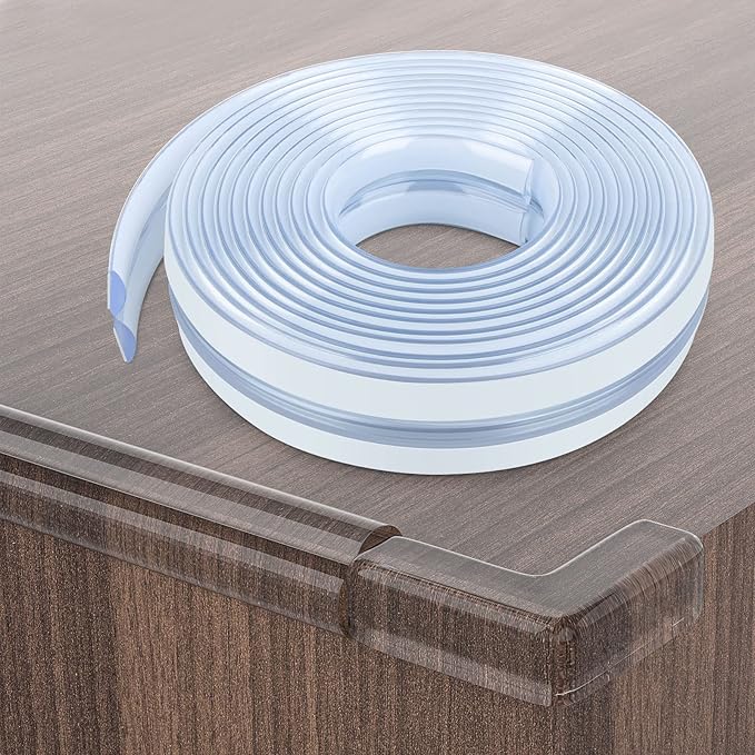 Clear Corner Protectors, Corner Protector Baby Proofing, Soft Edge Protectors,16.4ft(5M) Corner Guards Furniture Corner&Edge Safety Bumpers with Upgraded Strong Adhesive for Furniture&Sharp Corners
