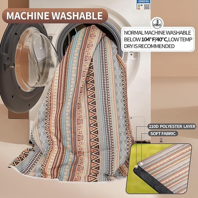 G GOOD GAIN Picnic Blankets Outdoor - Waterproof Outdoor Rug with Shoulder Carry Strap | Machine Washable Picnic Mat with Sandproof Backing for RV, Balcony, Camping, Hiking, Concerts (Orange, 9' x 6')