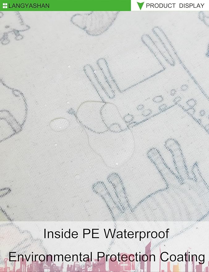 LANGYASHAN Rectangular Storage Bin Collapse Canvas Fabric Cartoon Storage Basket with Handles for Organizing Home Kitchen Boys and Girls Toys Office Closet Shelf Baskets (Rec Simplified Zoo)