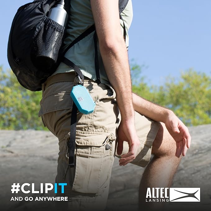 Altec Lansing Mini H2O - Waterproof Bluetooth Speaker, IP67 Certified & Floats in Water, Compact & Portable Speaker for Hiking, Camping, Pool, and Beach,Aqua