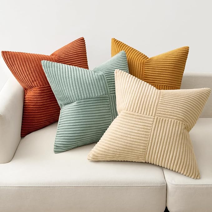 MIULEE Teal-Orange Decorative Throw Pillow Covers 20x20 Inch Set of 4 Boho - Image 6
