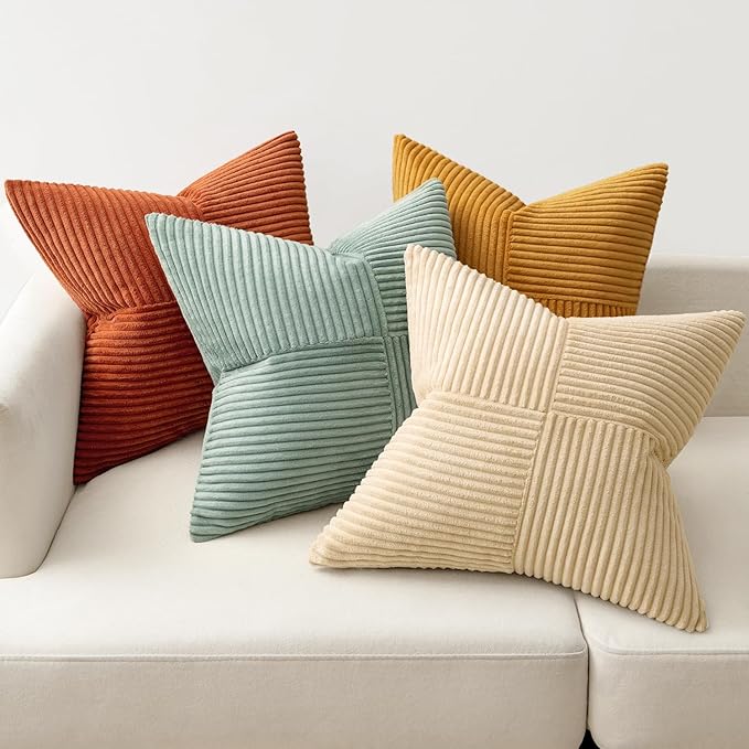MIULEE Teal Orange Decorative Throw Pillow Covers 18x18 Inch Set of 4 Boho - Image 6