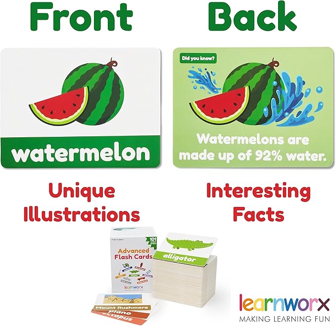 Advanced Flash Cards for Toddlers 3-5 Years – 101 Flashcards – Preschool Flash Cards – Kindergarten Flash Card for Kids – Toddler Learning – Educational Gift - for Ages 3, 4, 5 & 6