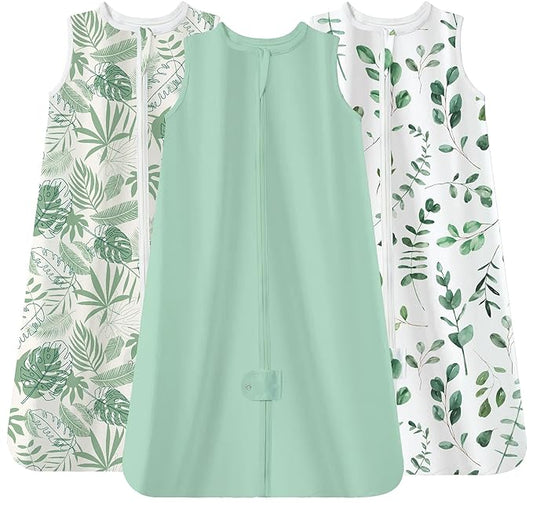 TotAha Sleep Sack 12-15-18-24 Months 3-Pack,Stretchy,Buttery Soft Sleeping Bag,Light Baby Wearable Blanket with 2-Way Safe Zippers for Boys and Girls, 0.5 TOG