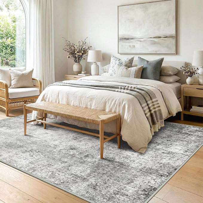 RELEANY Washable Area Rugs 5'x7' Non-Slip Modern Abstract Soft - Image 2