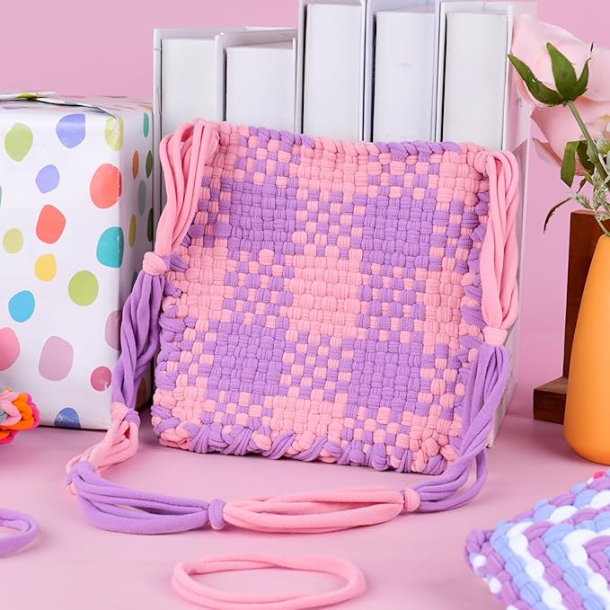 PREBOX 10’’ Potholder Weaving Loom Kit Refill Loops, DIY Crafts Supplies for Kids & Beginners, 224 Colorful Loops to Make 4 Large Pot Holders