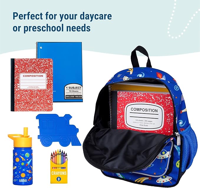 Wildkin 12-inch Kids Backpack – Padded, Adjustable, Ideal for Daycare & Travel - Out of this World