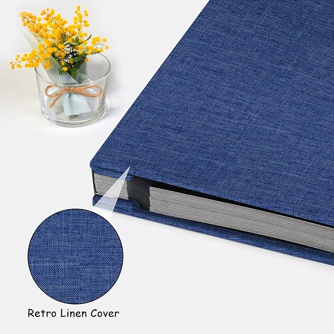 Zesthouse Photo Album Self Adhesive Pages, 60 Pages Magnetic Scrapbook Albums with Sticky Page,Photos Album Holds 8x10 & 5X7 & 4x6 & 6x8 & 3x5, Large Picture Book Ideal for Family,Wedding,Baby