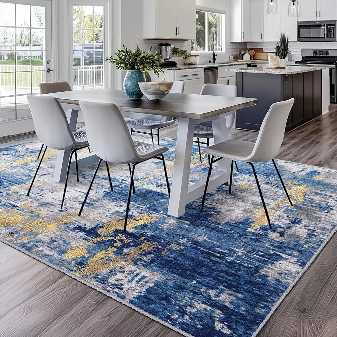 RELEANY Washable Area Rugs Square 10ft Non-Slip Modern Abstract Soft - Image 8