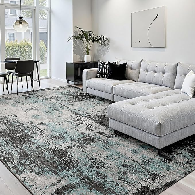 RELEANY Washable Area Rugs 5'x8' Non-Slip Modern Abstract Soft - Image 2