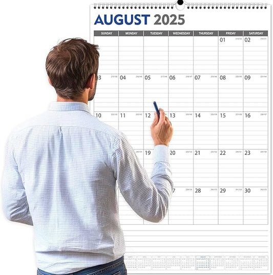 GuassLee Extra Large Wall Calendar 2025, 36"x 24" Jumbo Vertical Wall Planner 2025-2026 from June 2025 to December 2026,19 Months with Julian Dates and Notes for Office School Home Teacher Planning