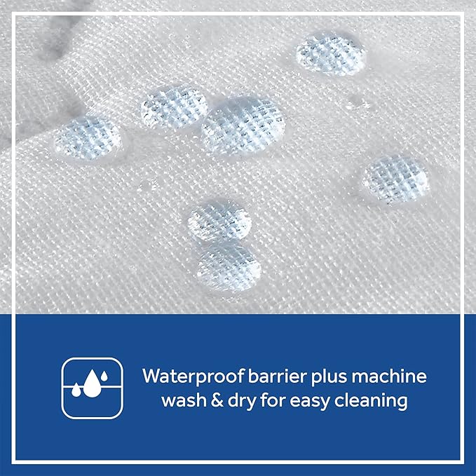 Sealy Baby Stain Protection Fitted Waterproof Infant Crib Mattress Protector Pad and Toddler Bed Cover, Durable and Comfortable Topper, Machine Washable and Dryer Friendly, 52” x 28”- White