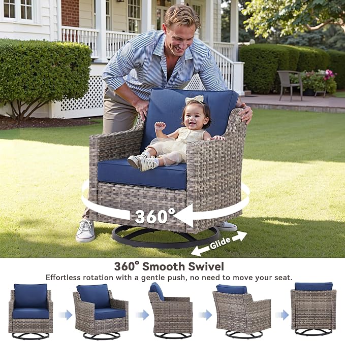 Outdoor Patio Furniture Set-5 Pieces All-Weather Wicker Outdoor Furniture - Image 2