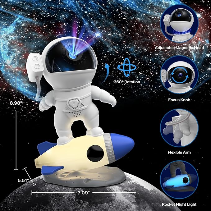 Galaxy Projector, 12 in 1 HD Planetarium Astronaut Galaxy Projector for Bedroom, Galaxy Star Night Light Projector for Kids Adults Gaming Room/Party/Home Décor