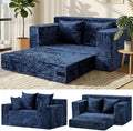 Loveseat Sofa Bed, Convertible Silky Velvet 5-in-1 Foldable Boneless Sleeper by AOLVDOW