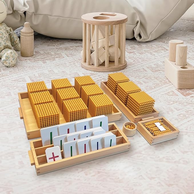 Montessori Golden Beads，Montessori Counting Beads，Montessori Math Materials，Preschool Education Toys Math Bank Game