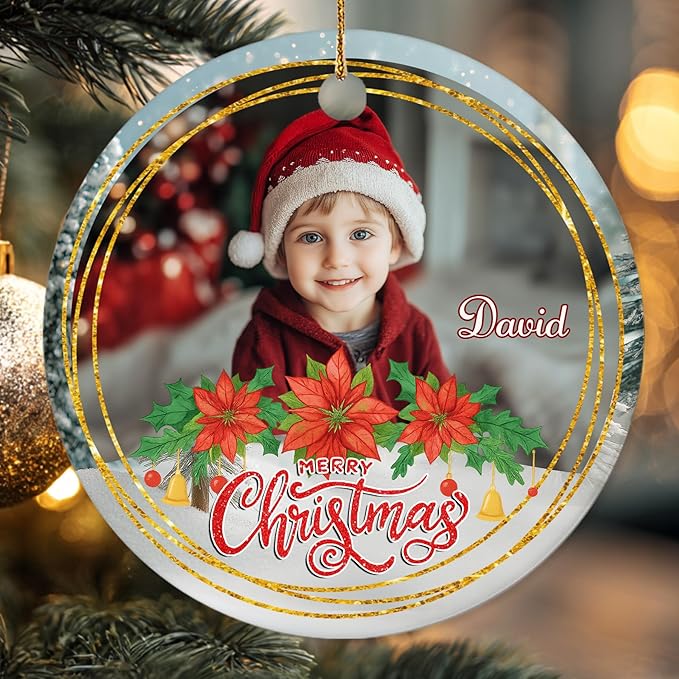 Personalized Baby Christmas Ornament 2025 - Custom Photo Ornament for New Babies - Sweet New Parents, Mom, Dad Keepsake - Christmas, Birthday Gift for Newborn, Boy, Girls, Mom, Dad, Family