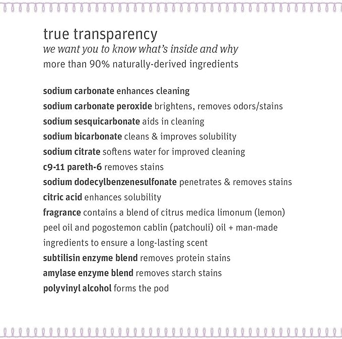 Grab Green Baby Laundry Detergent Pods, 50 Count, Dreamy Rosewood, Plant and Mineral Based, Formulated to Tackle Growing Baby (5 Months and Older) Laundry Stains