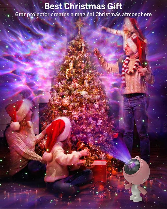 AIRIVO Astronaut Galaxy Projector, Star Projector for Bedroom, Robot Galaxy Projector Night Light for Kids, Bluetooth Speaker Ceiling Projector, Room Decor Gifts for Adults, Teens, Christmas