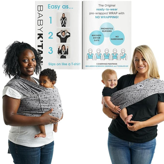 Small-Petite Original Baby K'tan Baby Carrier: #1 Easy Pre-Wrapped, Soft, Slip-On, No Rings, No Buckles | 5 in 1 Baby Sling Gift | Infant Wrap for Newborn to Toddler up to 35lb Women 2-4, Men up to 36