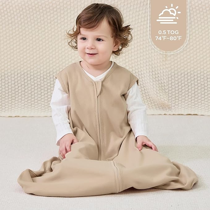 JELLYMONI Baby Sleep Sack 18-24 Months Wearable Blanket for Baby, 100% Cotton 2 Pack Infant Toddler Sleeping Sack Lightweight Soft 2-Way Zipper Sleepsack