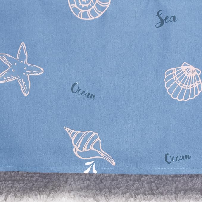 CaSaJa Baby 3-Piece Crib Bedding Set for Boys Girls, Including Soft Quilted Comforter(Blanket), Fitted Crib Sheet and Skirt, Soft Nursery Bedding Set Made of Silky Comfy Materials, Sea Conch