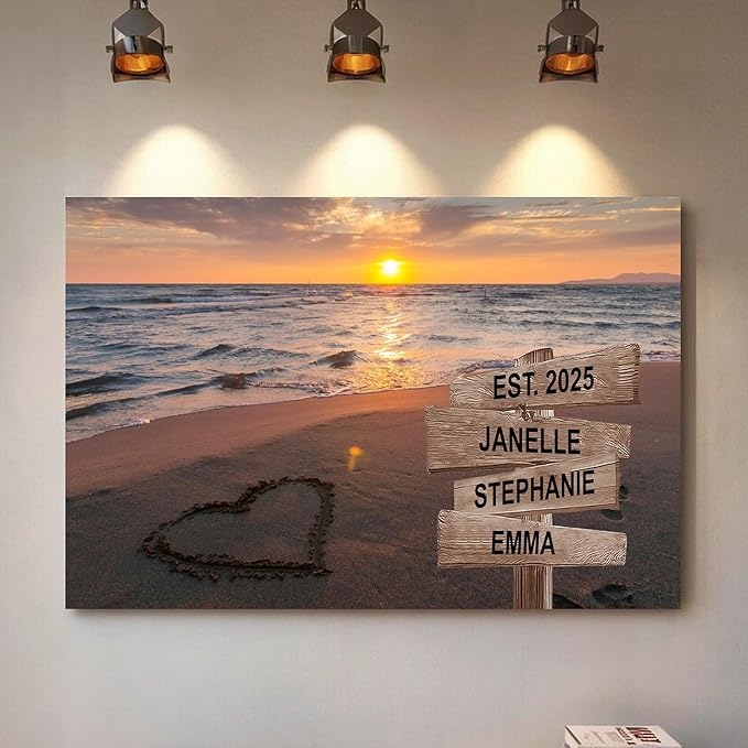 Personalized Gifts for Mom Family Names Street Custom Multi-Name Date of Birth Vintage Street Sign Happy Mothers Day Canvas Wall Art Best Christmas Gifts for Mommy from Daughter Son Children Kids #10