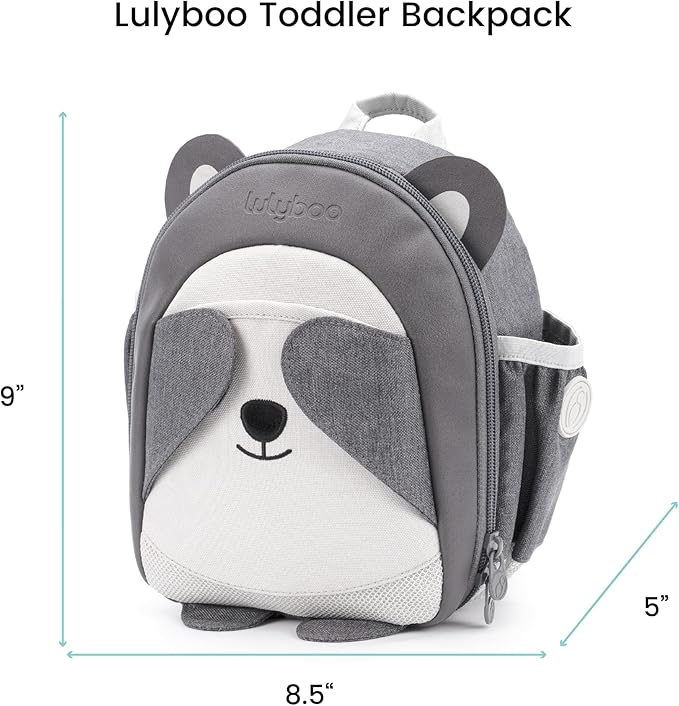 Lulyboo Toddler Backpack Leash - Baby Walking Harness & Anti-Lost Wrist Tether - Kids Backpack 5 Storage Pockets and 2 Adjustable Child Leashes for Kids 1, 2,3,4,5,6,7 Years Old - Ultra-Soft - Panda