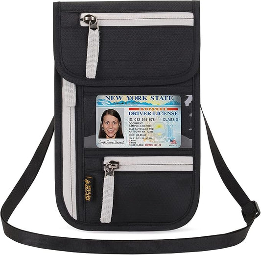 Neck Wallet Lightweight RFID Blocking Waterproof Travel Pouch for Women Men