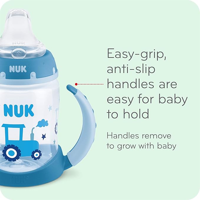 NUK Learner Cup, 5 Oz, 2-Pack, Clouds & Stars – BPA Free, Spill Proof Sippy Cup