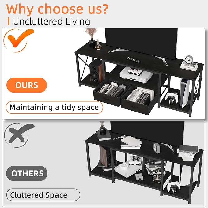 GYIIYUO TV Stand with Fabric Drawers - Image 3