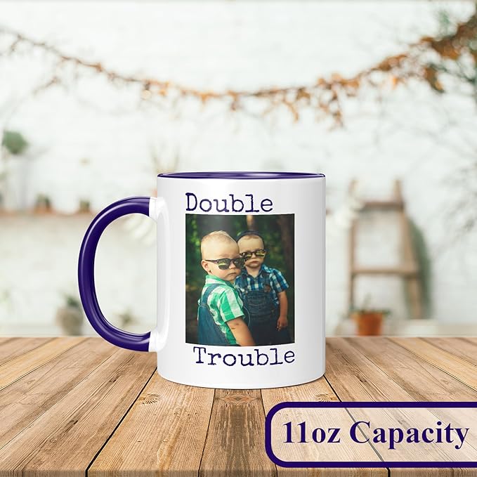 Personalized Coffee Mug, Custom Photo Text 11 Oz Ceramic Mug, Customized Picture Name Tea Cup, Unique Gift Idea, Taza Cafe Personalizadas Fotos, Cute Custom Gifts Mom Women Men, Mother's Day, Navy